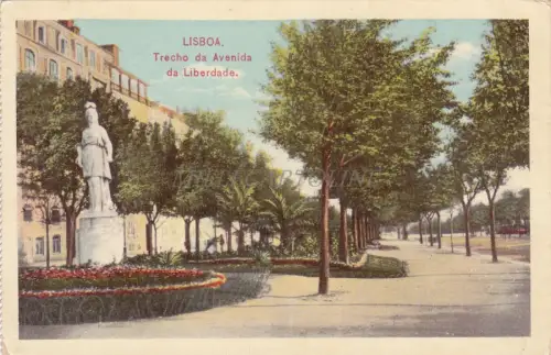 PORTUGAL - Lissabon - Abschnitt der Avenida da Liberdade 1930
