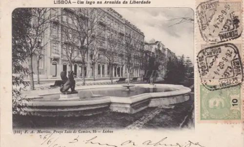 PORTUGAL - Lissabon - Ein See in der Avenida da Liberdade 1902