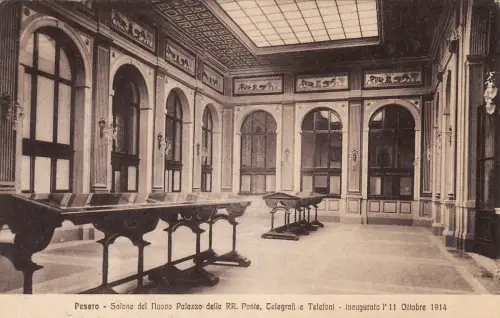 #PESARO: SALONE DEL NEW PALAZZO DELLE POSTE-TELEGRAPHEN E PHONES - 1914