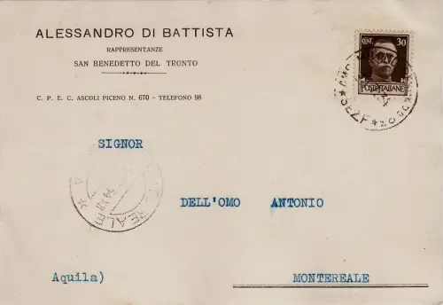 #S. BENEDETTO DEL TRONTO: Kopfstück - ALESSANDRO DI BATTISTA