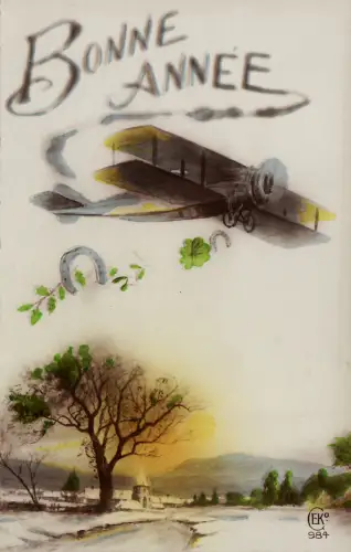 #GLÜCKWÜNSCHE: GUTES JAHR..FLUGZEUG, DAS GLÜCKSBRINGER startet