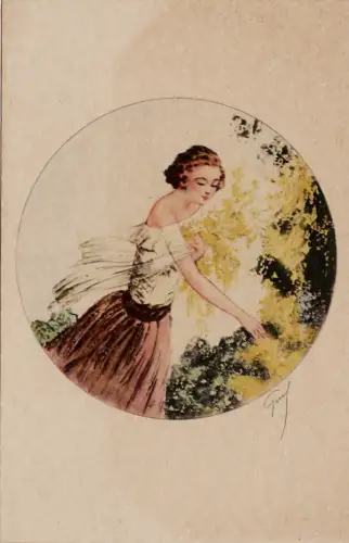 # DAMEN UND BLUMEN: Auf der Rückseite Werbung CAMILLONI - KAFFEERÖSTEREI - Rom 