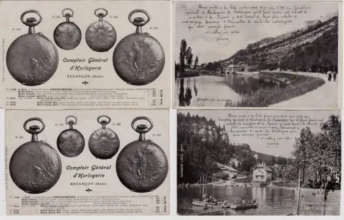 #COMPTOIR GENEAL d'HOROLOGE - Besancon - 2 KARTONS MIT SEEBLICK