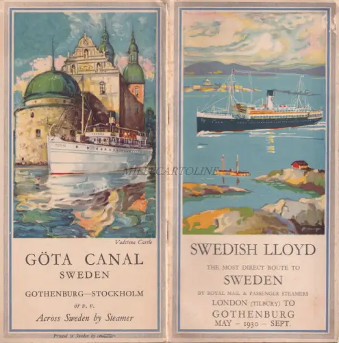NAVIGATION - Swedish Lloyd - London to Göteborg 1930 Prospekt 20 Seiten
