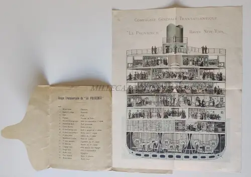 NAVIGATION - Compagnie général transatlantique - La Provence 1906 Ship's Plan