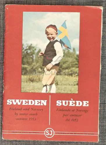 SCHWEDEN FINNLAND UND NORWEGEN MIT KFZ SOMMER 1953 Touristenbroschüre