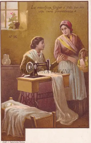 SINGER - Eine echte Vorsehung, Shop in Marcianise, Postkarte GB Conti