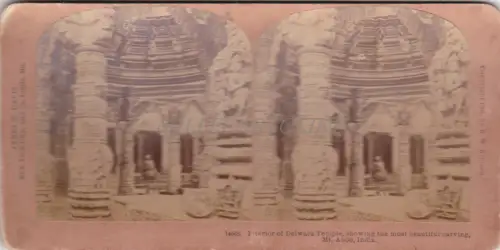 STEREOVIEW - Innenraum des Delwara Tempels, Mt. Aboo, India, J. Davis, B.W. Kilburn