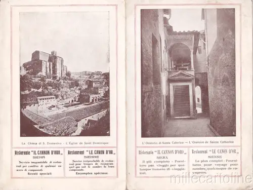 * SIENA - Touristenflyer mit Ansichten und Beschreibungen von Restaurants