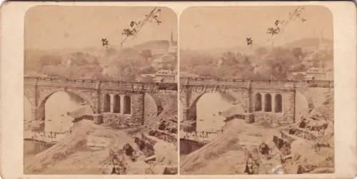 STEREOVIEW - Philadelphia Pa. - Pont des Chutes, Zug