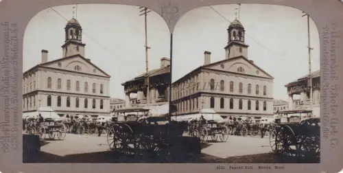 STEREOVIEW - Boston Mass - Faneuil Hall (C.H.Graves)