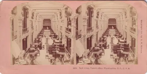 STEREOVIEW - Washington DC - New wing, Patent office (B.W.Kilburn) 1891