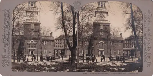 STEREOVIEW - Philadelphia Pa - The Birthplace of Liberty, Hall (C.H.Graves)
