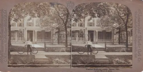 STEREOVIEW - Canton Ohio - President McKinley's Home (C.H.Graves) 1902