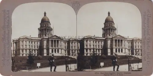 STEREOVIEW - Denver Colorado - New State Capitol (C.H.Graves) 1900