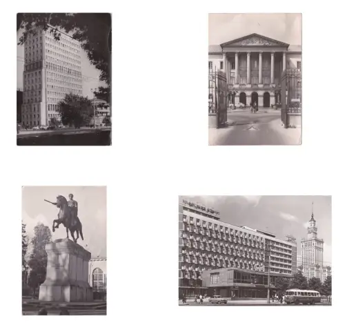 POLEN - Warschau, 4 s/w Postkarten