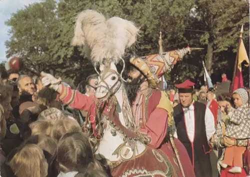 POLEN - Krakau, Lajkonik, tradycyjna zabawa ludowa, Postkarte
