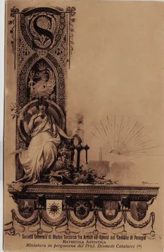 #PERUGIA: SOC. GEGENSEITIGE HILFE ZWISCHEN KÜNSTLERN UND ARBEITERN - dis. CATALUCCI