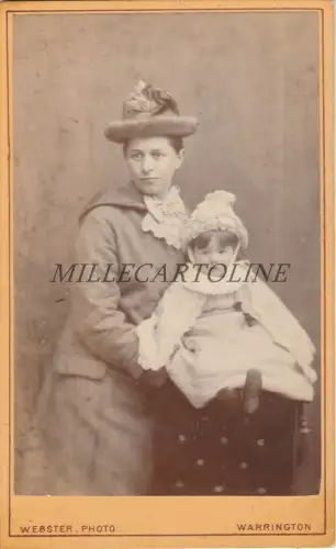 ENGLAND - Warrington - CDV Photo Webster - Woman & Child
