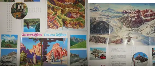 #CORVARA COLFUSCHG - Gadertal - TOURISTISCHES FALTBLATT ILLUSTRIERT VON DEMETZ 1962