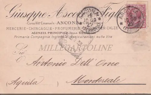ANCONA - Giuseppe Ascoli & Figli, Headatina, Postkarte 1909