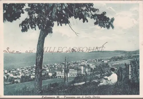 FALCONARA MARITTIMA - Panorama mit dem Dorischen Golf, Postkarte 1939