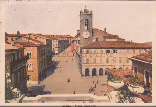 OSIMO - Piazza Municipio, Postkarte 1941