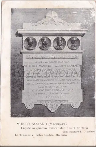 MONTECASSIANO - Grabstein mit den vier Faktoren Einheit Italien, Giarrizzo, Postkarte