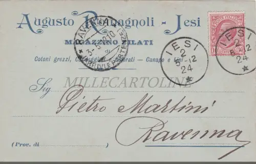IESI - Augusto Romagnoli, Jesi, Kopfatin, Postkarte 1912