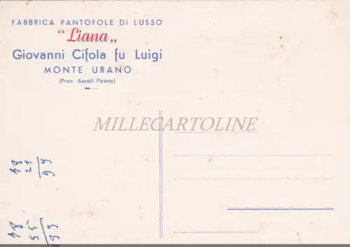 MONTE URANO - Fabbrica Pantofole di Liana Luxus, Postkarte 1930