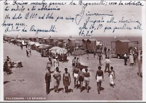 FALCONARA MARITTIMA - La Spiaggia, Foto Postkarte 1939