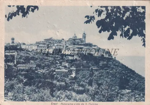 TREVI - Panorama von St. Martin aus gesehen, Postkarte 1941 Soldaten im Marsch
