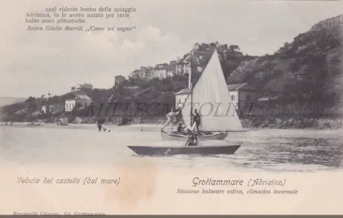GROTTAMMARE - Ansicht Schloss, Anton Giulio Barrili als Traum, Postkarte