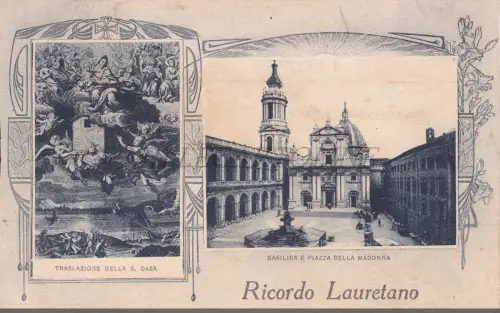 LORETO - Erinnerung an Lauretano, Translation, Basilika, Postkarte 1927