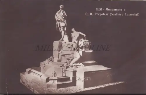 IESI - Denkmal für G.B. Pergolesi (Bildhauer Lazzerini), Foto Postkarte 1919