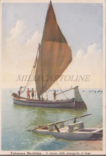 FALCONARA MARITTIMA - Die Rückkehr von der Promenade zum Largo, Postkarte 1942