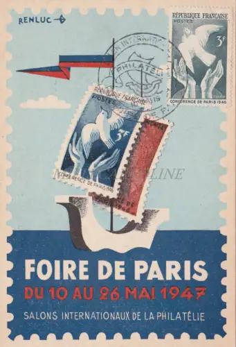 FRANKREICH - Salons Internationaux Philatelie, Foire de Paris 1947 Renluc