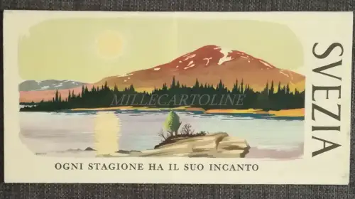 SCHWEDEN SWEDEN - Faltbares Touristenprospekt mit schönen Illustrationen von Skrede