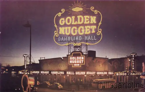 * LAS VEGAS - Nachtansicht der $ 1.000.000 Golden Nugget Spielhalle