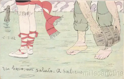 * WOMAN AT SEA - Badeanzug - Illustration, Wassereimer 1902