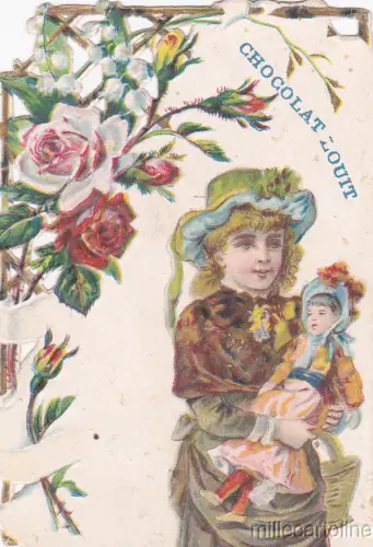 * VICTORIAN TRADE CARD - Bordeaux, Chocolat Louit Freres & Co., In Relief (2)