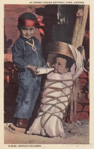 * INDIAN - Navajo Children - Grand Canyon National Park, Arizona