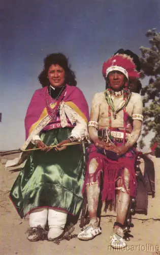 * INDIAN - Pueblo Indian Maiden and Father