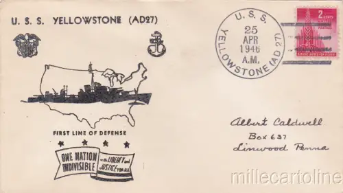 * U.S.A. COVER 1946 - Navy - U.S.S.Yellowstone