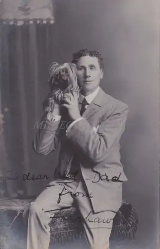ENGLAND - Douglasie, I.O.M., junger Mann mit Hund, Foto Postkarte 1907
