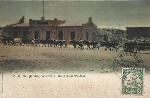 NAMIBIA - Windhuk Hotel Stadt Windhuk DSWA Deutsch Südwestafrika 1905 Postkarte