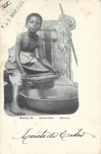 BRASILIEN - Kostüme - Amazonas Mestico 1903 Postkarte