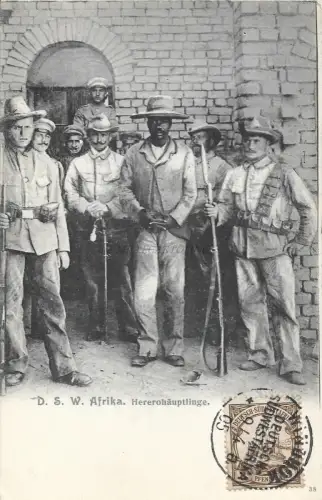 NAMIBIA - Hererohauptlinge DSWA Deutsch Südwestafrika - Windhuk 1905 Postkarte