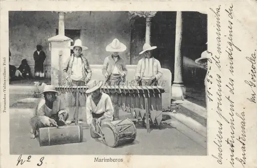 GUATEMALA - Kostüme - Marimberos 1903 Postkarte Fernandez Valdeavellano