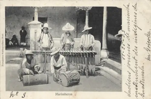 GUATEMALA - Kostüme - Marimberos 1903 Postkarte Fernandez Valdeavellano
